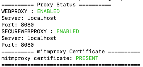 MITM Up Status