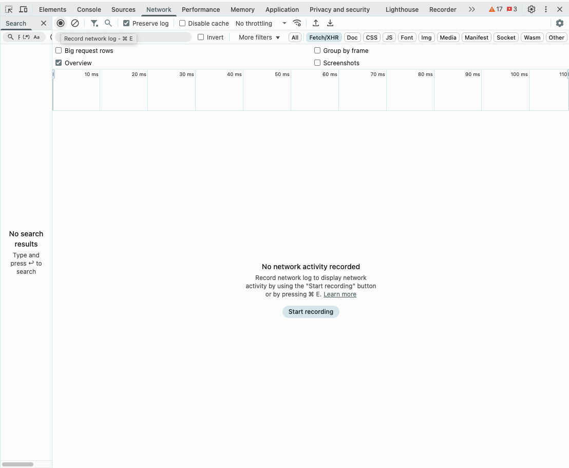 Record Network Traffic in Browser